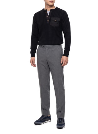 Figure View - Click To Enlarge - BRUNELLO CUCINELLI - Contrast-Trim Crewneck T-Shirt