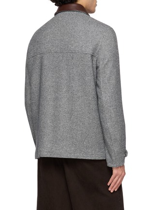 Back View - Click To Enlarge - BRUNELLO CUCINELLI - Contrast Collar Cashmere Silk Jacket