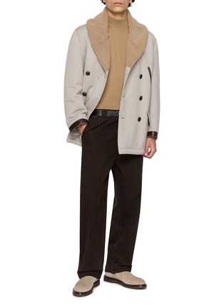 Figure View - Click To Enlarge - BRUNELLO CUCINELLI - Double Breasted Water Resistant Wool Cashmere Coat