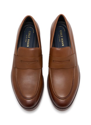 Detail View - Click To Enlarge - COLE HAAN - Ledley Grand Penny Strap Leather Loafers