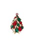 LUXURY CZECH JEWELRY Small Rhinestone Glitzy Gleam Christmas Tree — Red/Green