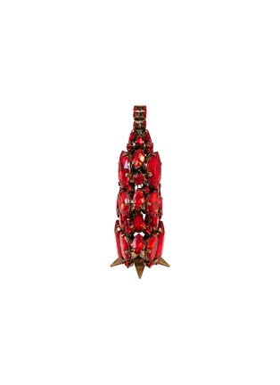 Detail View - Click To Enlarge - LUXURY CZECH JEWELRY - Small Rhinestone Glitzy Gleam Christmas Tree — Red