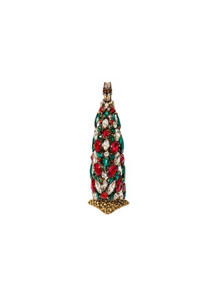 Detail View - Click To Enlarge - LUXURY CZECH JEWELRY - Medium Rhinestone Magical Star Christmas Tree — Red/Green