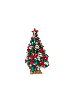 Detail View - Click To Enlarge - LUXURY CZECH JEWELRY - Medium Rhinestone Magical Star Christmas Tree — Red/Green