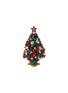 LUXURY CZECH JEWELRY Medium Rhinestone Magical Star Christmas Tree — Red/Green