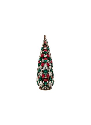 Detail View - Click To Enlarge - LUXURY CZECH JEWELRY - Large Rhinestone Christmas Tree — Red/Green