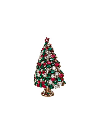 Detail View - Click To Enlarge - LUXURY CZECH JEWELRY - Large Rhinestone Christmas Tree — Red/Green