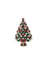 LUXURY CZECH JEWELRY Large Rhinestone Christmas Tree — Red/Green