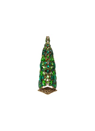 Detail View - Click To Enlarge - LUXURY CZECH JEWELRY - Medium Rhinestone Magical Star Christmas Tree — Green