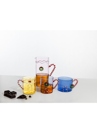 Detail View - Click To Enlarge - ICHENDORF MILANO - Candy Cane Handle Mug With Wreath — Lilac
