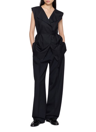 Figure View - Click To Enlarge - THE ROW - Cave Pleated Pinstriped Pants