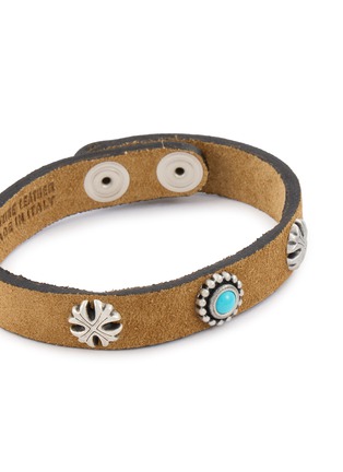Detail View - Click To Enlarge - MANCINO - Turquoise Stud Leather Bracelet