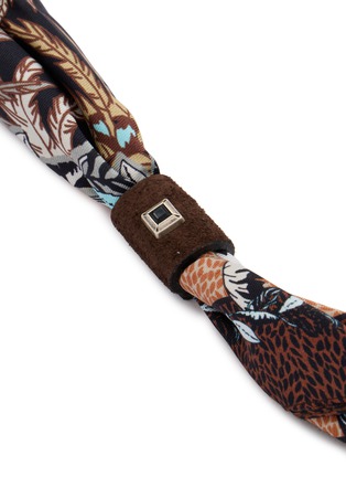 Detail View - Click To Enlarge - MANCINO - Leather Bolo Silk Bandana