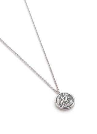 Detail View - Click To Enlarge - TOM WOOD - Coin Pentant Rhodium Plated Silver Necklace