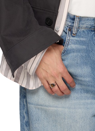 Figure View - Click To Enlarge - TOM WOOD - Tiger Eye Kay Rhodium Plated Silver Ring