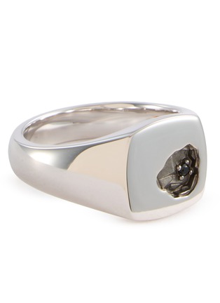 Detail View - Click To Enlarge - TOM WOOD - Small Spinel Minied Rhodium Plated Silver Ring