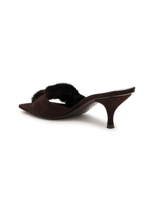 Detail View - Click To Enlarge - THE ROW - Suzy 60 Mink Trim Suede Mules