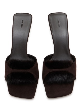 Figure View - Click To Enlarge - THE ROW - Suzy 60 Mink Trim Suede Mules