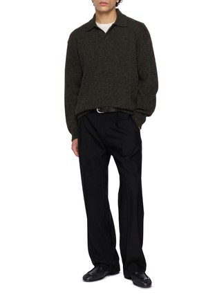 Figure View - Click To Enlarge - THE ROW - Fahey Mouliné Cashmere Polo Sweater