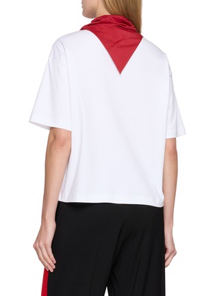 Back View - Click To Enlarge - EQUIL - Scarf Accent Cotton Knit T-Shirt