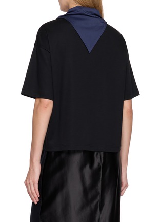 Back View - Click To Enlarge - EQUIL - Scarf Accent Cotton Knit T-Shirt
