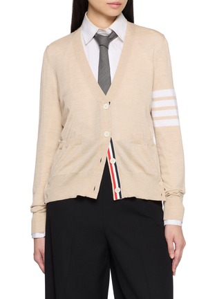 Main View - Click To Enlarge - THOM BROWNE - 4-Bar V-Neck Cardigan