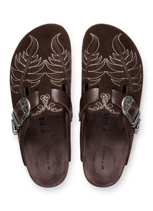 Detail View - Click To Enlarge - BIRKENSTOCK 1774 - x ETRO Embroidered Suede Boston Clogs