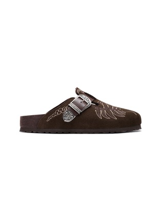 Main View - Click To Enlarge - BIRKENSTOCK 1774 - x ETRO Embroidered Suede Boston Clogs