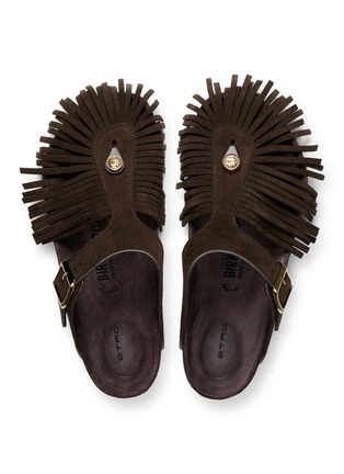 Detail View - Click To Enlarge - BIRKENSTOCK 1774 - x ETRO Suede Fringes Gizeh Sandals