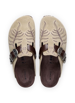 Detail View - Click To Enlarge - BIRKENSTOCK 1774 - x ETRO Embroidered Suede Boston Clogs