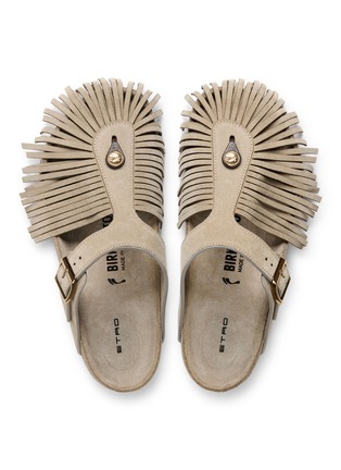 Detail View - Click To Enlarge - BIRKENSTOCK 1774 - x ETRO Suede Fringes Gizeh Sandals