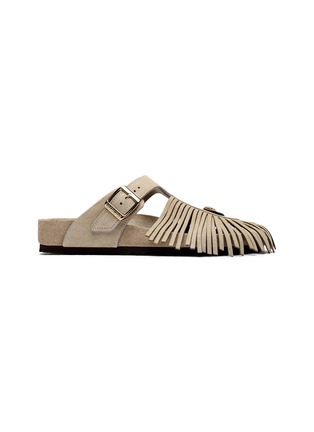 Main View - Click To Enlarge - BIRKENSTOCK 1774 - x ETRO Suede Fringes Gizeh Sandals