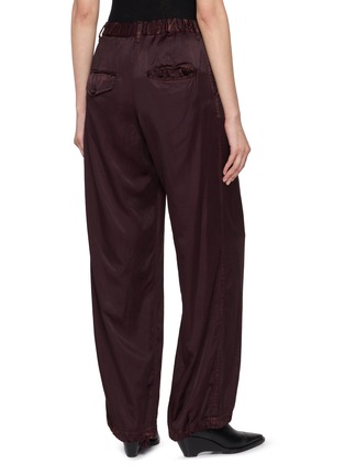 Back View - Click To Enlarge - MIHARA YASUHIRO - Drawstring Waistband Label Detail Satin Pants