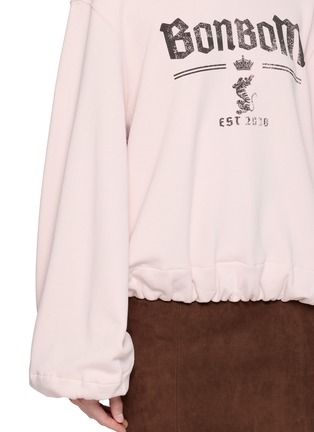  - BONBOM - Tiger Logo Printed Bubble Hem Hoodie