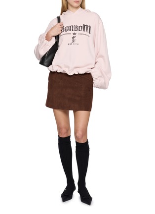 Figure View - Click To Enlarge - BONBOM - Tiger Logo Printed Bubble Hem Hoodie