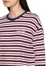  - SPORTY & RICH - Easy Long Sleeve Signature Logo Striped Cotton T-Shirt