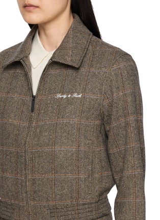  - SPORTY & RICH - Smart Signature Logo Chequered Zip Jacket