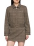 SPORTY & RICH Smart Signature Logo Chequered Zip Jacket