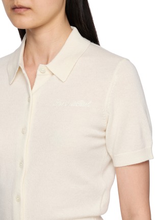  - SPORTY & RICH - Short Sleeve Signature Logo Cashmere Wool Cardigan