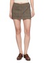 SPORTY & RICH Signature Logo Fold Front Chequered Mini Skirt