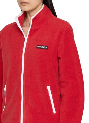  - SPORTY & RICH - Serif Logo Zip Up Polar Fleece Jacket