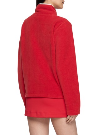 Back View - Click To Enlarge - SPORTY & RICH - Serif Logo Zip Up Polar Fleece Jacket