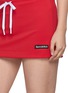  - SPORTY & RICH - Serif Logo Tie Waist Stretch Mini Skirt