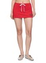 SPORTY & RICH Serif Logo Tie Waist Stretch Mini Skirt