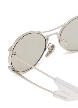 Detail View - Click To Enlarge - PRADA - Metal Oval Sunglasses