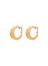 LANE CRAWFORD VINTAGE ACCESSORIES 1980s' Gold Toned Quilted Clip On Hoop Earrings