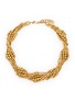 LANE CRAWFORD VINTAGE ACCESSORIES 1980's Gold Toned Bals Tube Necklace