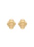 LANE CRAWFORD VINTAGE ACCESSORIES 1990s' Gold Toned Sculptural Clip On Earrings