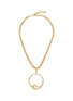 LANE CRAWFORD VINTAGE ACCESSORIES 1980's Gold Toned Knot Pendant Chain Necklace