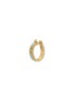 LANE CRAWFORD VINTAGE ACCESSORIES 1990s' Gold Toned Faux Turquoise Crystal Clip On Half Hoop Earrings